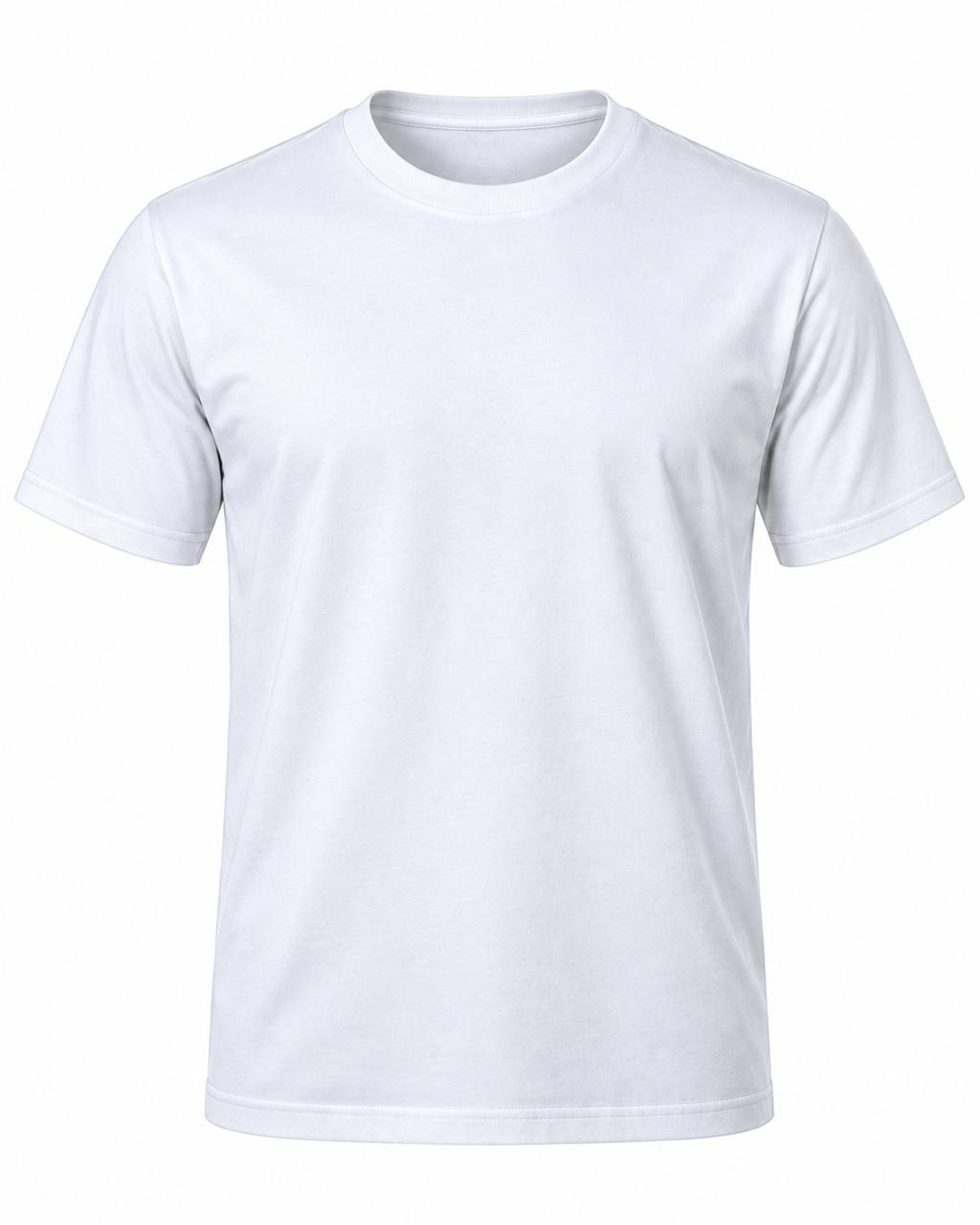 200GSM cotton crew-neck T-shirt in white, front view