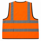 HomeLand Reflective Safety Vest in orange with reflective tape, back view