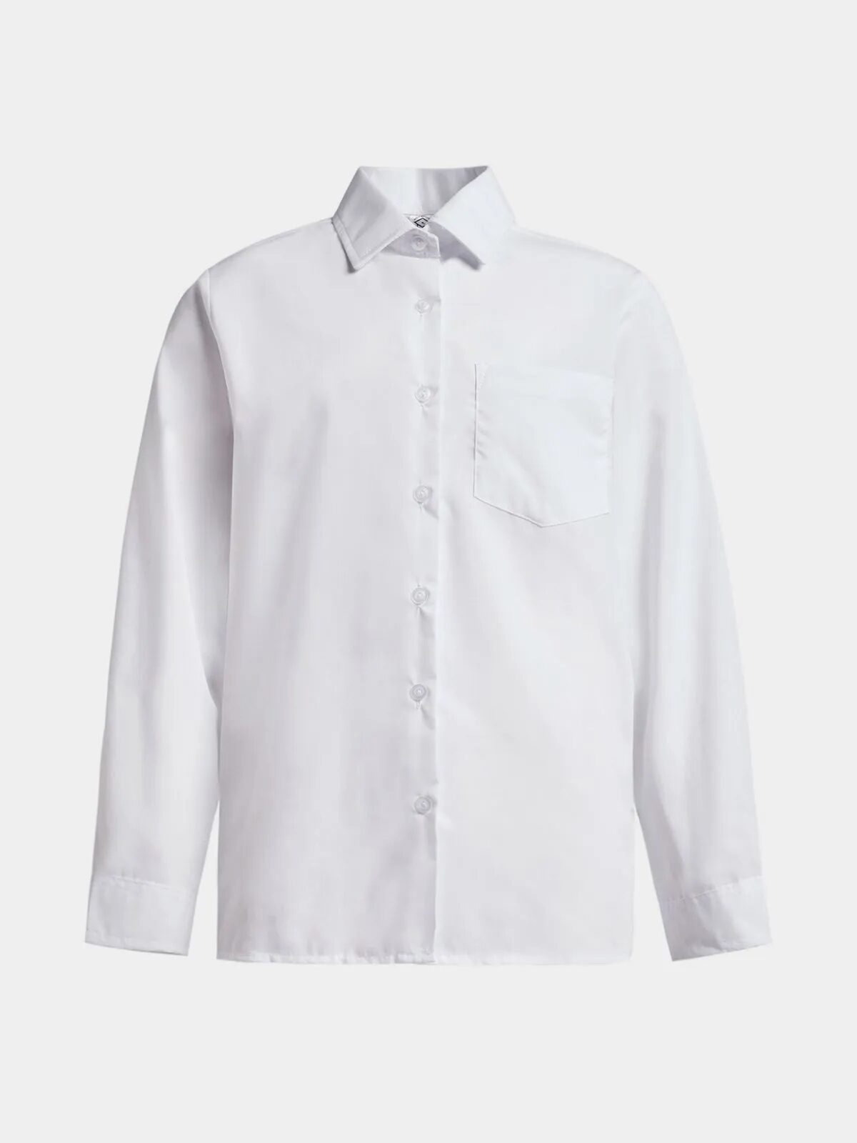 HomeLand School Long Sleeve Shirt in white, front view