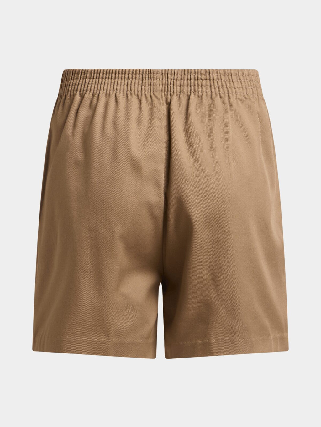 HomeLand School Short Pants in brown with elasticated waistband, back view