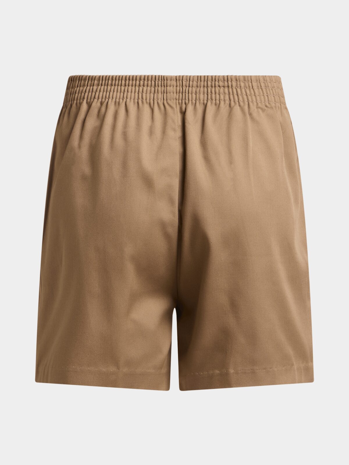 HomeLand School Short Pants in brown with elasticated waistband, back view